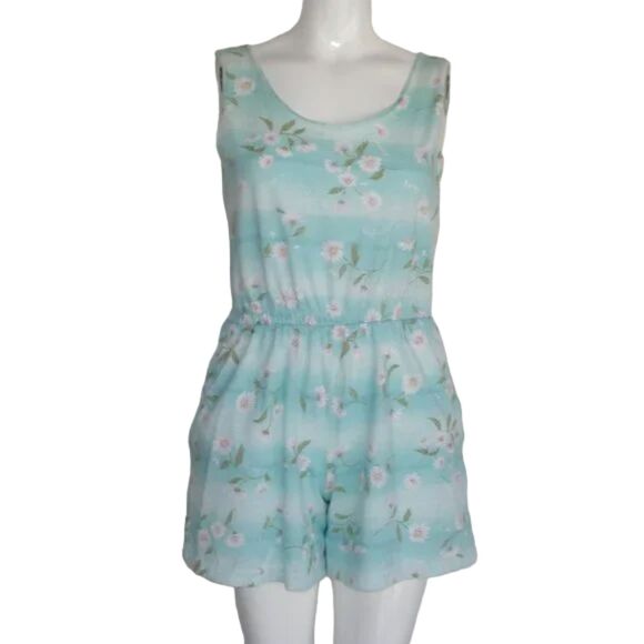 Originals Romper, S, Floral Print, Tank upper, Pockets, Elastic waist, Vintage - Picture 7 of 11